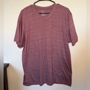 Men's Heathered Maroon V-Neck T-Shirt